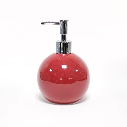 douceur d'intérieur, Distributeur Savon (Diamètre 9.7 x 16 cm) Bullea Framboise, Céramique