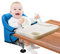 Toogel Baby Tischsitz mit Essbrett, Tragbarer Baby Hochstuhl mit Sicherheitsgurt, Kinderstuhl zum Anklippen Flach Verstaubar, Babysitz mit Transporttasche für Zuhause und Unterwegs (Hellblau)