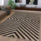 CASAVANI Collection Läufer-Teppich – 2,6x4 Flächenteppich, Schwarz und Beige geflochtener Juteteppich, Kelim-Teppich, für den Innen- und Außenbereich, flach Teppiche für Nachttischläufer in der Küche