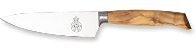 WEITZ Kochmesser 16cm, Chefmesser aus rostfreiem Edelstahl, Küchenmesser mit Griff aus Olivenholz, Solingen, Made in Germany, Ergo-Line