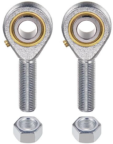 sourcing map 2 Stück POSB8 Stecker Stab Endlager 1/2 Bohrung und 1/2-20 Rechtshänder Gewinde Selbstschmierend Gelenk Stab Enden Inklusive Kontermutter