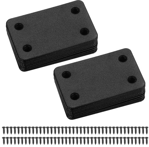 20 Pcs Flat Straight Mending Plates, Flat Plate Bracket, Flat Connecting Mending Plates Braces Brackets, Stainless Steel Support Joining Plate Furniture Repair Plate Fixing (Black 60x38mm)