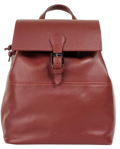 Cluty Rucksack Echt Leder Damen Made in Italy, Smartphonefach, Citybag, Daypack aus Leder