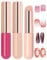 U-Shinein 2 Pcs Nail Art Brush, Nail Art Rendering Tools, Soft Silica Gel Applicator, Ombre/French Fine Brush Set, Nail Brush for Nail Chrome Glitter Powder, Transfer Nail Brush for Nail Design