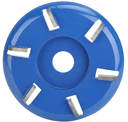 Holzschnitzscheiben-Schleifscheibe, Stahl, 6 Zähne, Holzformscheibe, Schneidrad, Fräser, Holzbearbeitungswerkzeug, Winkelschleifer-Zubehör (gebogene Klinge)