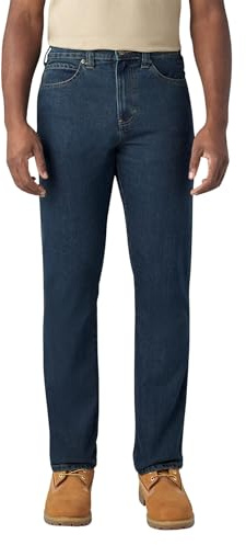 Dickies Men's Flex Regular Fit 5-Pocket Jean, Dark Denim Wash, 36W x 32L