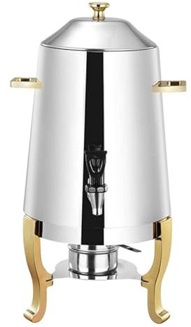 3.5 Gallonen Hot Drink Dispenser Chafer, Coffee Mulled Wine Kettle Juice Bucket Drink Dispenser Beverage Automatic Beverage Dispenser Stainless Steel Coffee urn,Gold