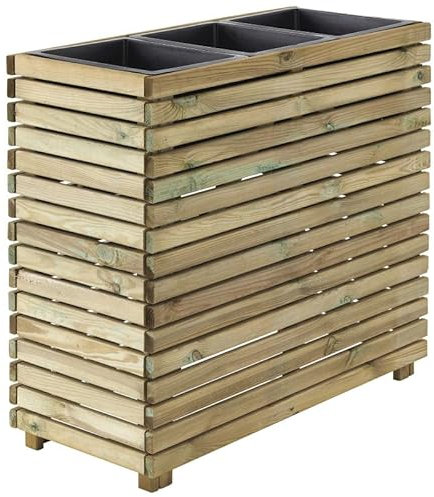 Forest Style Jardinière en Bois 3 Pots 90 x 39,4 x 80 cm Horizon - 40 L - Cerland