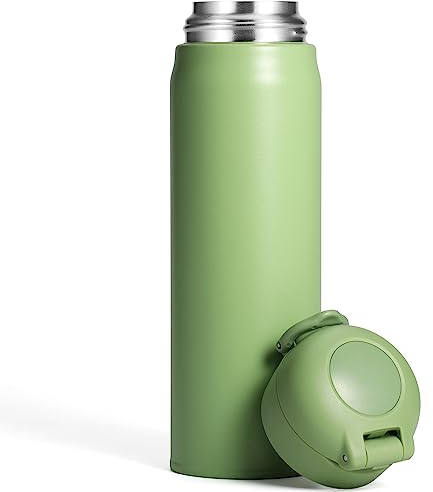 Olerd 500ML Thermosflasche, Edelstahl Trinkflasche, Doppelwandisolierung Thermosflask, Isolierflasche Auslaufsicher, Wasserflasche für Heiß & Kalt(Grün)