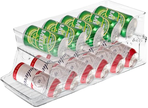 Dosenhalter Kühlschrank, 2 Tier Dosen Organizer, Getränke Organizer Foldable, Kühlschrank Organizer Dosen, Dosenspender Kühlschrank für 250ml/330ml Getränkedosen Bier Soda Dosen