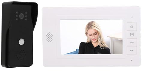 Système D'interphone Vidéo Filaire, Kit de Sonnette de Visiophone Intelligent avec Moniteur de 7 Pouces, Caméra de Vision Nocturne Grand Angle, Montage Mural, pour Appartements,