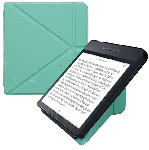 kwmobile Étui Compatible avec Kobo Libra H2O Coque - Étui à Rabat magnétique Tablette eReader Similicuir - Menthe glaciale