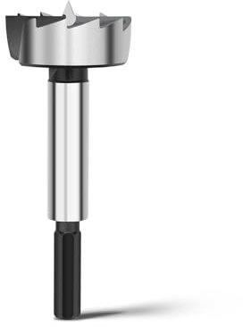 Moxify Mèche Forstner 36 mm pour bois, 2 flûtes, acier rapide, diamètre de perçage 36 mm, longueur 90 mm, tige hexagonale de 8 mm, pour perceuses et perceuses à colonne