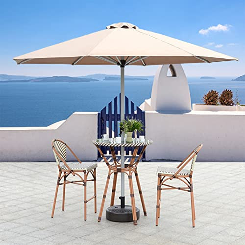 Terrassenschirm, Ersatzdach für Garten-Sonnenschirm, 3 m, 8 Rippen, Schwarz