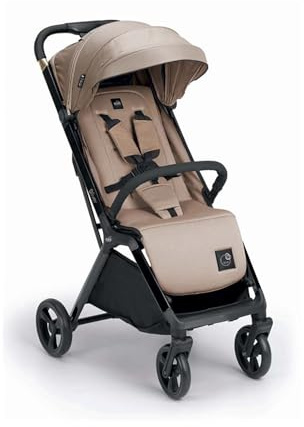 Kinderwagen Oliver im City-Design Beige | Leichter City-Buggy (8,5 kg) mit Aluminiumgestell, automatischem Falt-System, UPF50+ Verdeck und 5-Punkt-Gurt bis 22 kg.