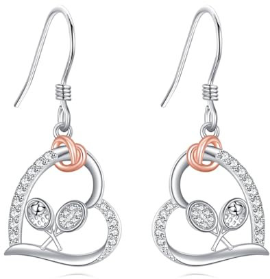 DAYLINLOVE Tennis Ohrringe S925 Sterling Silber Tennis Ohrringe Tennis Schmuck Geschenke für Frauen Tennis Liebhaber