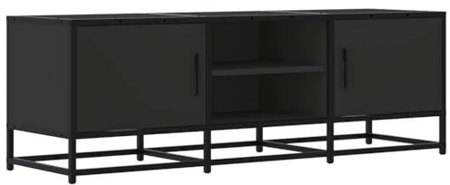 vidaXL Black TV Cabinet Stand/Media Unit - Engineered Wood & Metal - 120x35x41 cm - Storage for Living Room/Bedroom