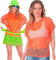 W WIDMANN MILANO Party Fashion - top de rejilla para mujer, camiseta fluorescente para festivales y carnaval.