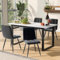Merax Essgruppe mit 4 Stühlen, Küchentisch Set, ausziehbar Esszimmertisch mit Samt Esszimmerstühle, 140/180×80×75cm Esstisch mit 4 Stühlen, für 4-6 Personen(Weiß+Grau)