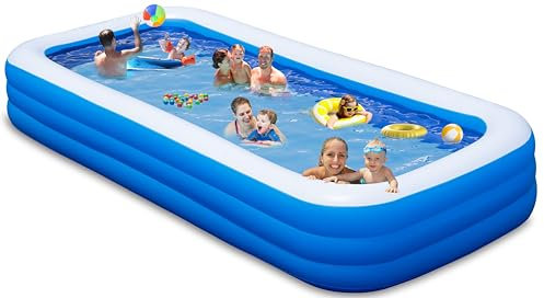 Piscina gonfiabile extra large con pompa, Lylting 401,3 x 188 x 55,9 cm, grande piscina gonfiabile all'aperto per adulti, piscine gonfiabili familiari per cortile, casa, giardino, prato, interni ed