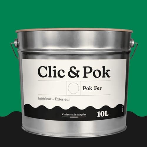 POK Peinture Fer Antirouille – Métal Extérieur Intérieur, Satinée, Protection Rouille - 10L - RAL 6024 Vert signalisation