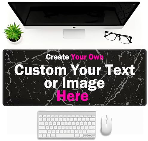 Personnalisé Photo Texte Tapis de Souris Personalisée Tapis de Souris Gamer Personnalisé XL/XXL Anti-Glissant Surface Texturée pour Bureau et Maison Cadeau