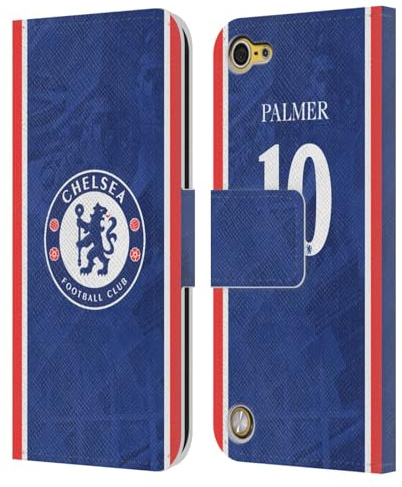 Head Case Designs Offizielle Chelsea Football Club Cole Palmer 2025/26 Spieler Home Kit Leder-Wallet-Hülle Kompatibel mit Apple iPod Touch 5G 5th Gen