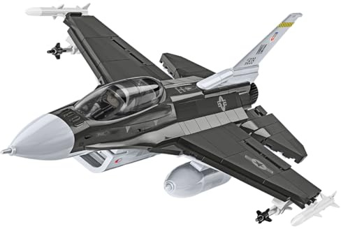 COBI Armed Forces F-16D Fighting Falcon, Echelle 1:48, 436 pièces | Pad Printed, Éléments mobiles, 2 figurines, Socle, Licence Lockheed Martin, Pièces fabriquées dans l'UE, 8+