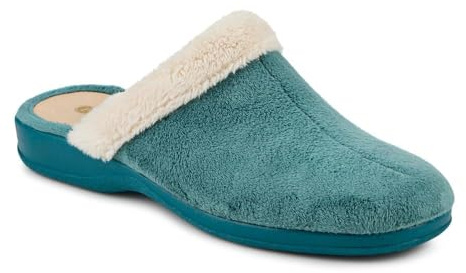 Pavers Heeled Mule Slippers - Teal Size 8