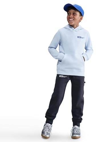 Inter Mailand Club Nike Fußball-Hoodie Aus Fleece Für Ältere Kinder (Jungen), Football Grey/Lyon Blue, HM3651-085, L