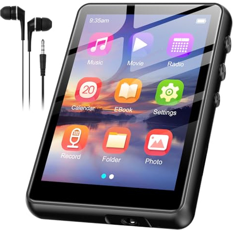 SWOFY 128 GB Lettore MP3 SWOFY Bluetooth 5.3, Batteria 300 mAh, Touch Screen Mini 2,4 pollici, Supporta una scheda TF fino a 128 GB (nero)