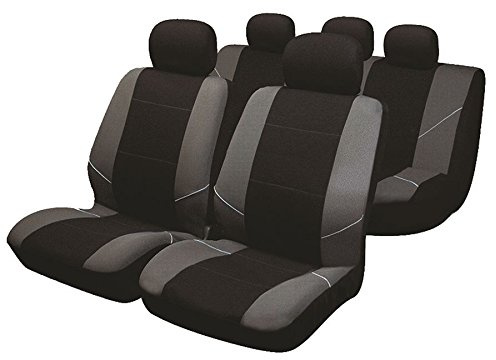 UKB4C Black/Grey Full Set Front & Rear Car Seat Covers for Swift All Models