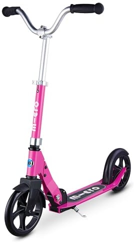 Micro Scooters | Cruiser Children's Scooter | Handlebar Adjustable | Lightweight | Foldable | Kickstand | 6-12yrs | Boys & Girls | Pink