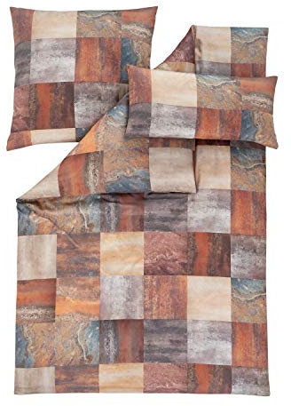 Estella Mako Satin Bettwäsche Alano Multicolor 200x200 cm + 2X 80x80 cm + 2X 40x80 cm