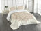 ABAKUHAUS Beige Tagesdecke Set, Tribal Flower Ethnische Spitze, Set mit Kissenbezügen Sommerdecke, für Doppelbetten 220 x 220 cm, Braun Elfenbein