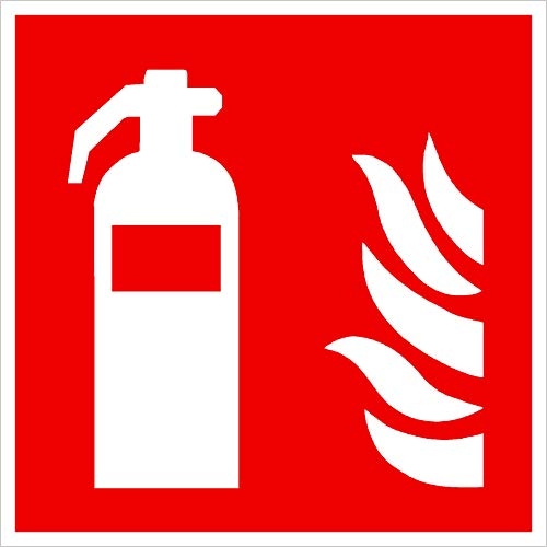 Feuerlöscher Kunststoff-Schild selbstklebend!! Rettungskennzeichnung sehr stabil, 150x150mm. Einfach andrücken - Fertig!!!Sehr stabil!! Vollflächig selbstklebend