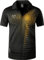jeansian Herren Summer Sportswear Wicking Breathable Short Sleeve Polo T-Shirts Tops LSL266 Black L