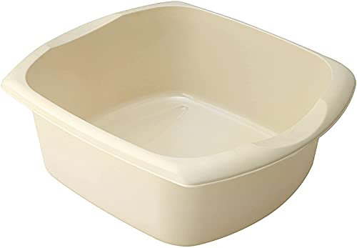 Galleries Rectangular Plastic Large Washing Up Bowl 9.5 Litre Size (Linen Cream)