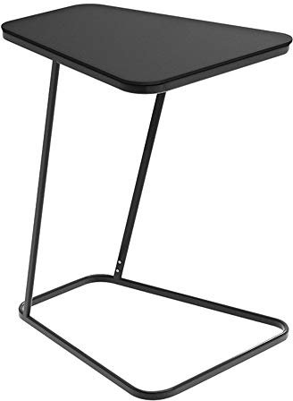 Axdwfd Klapptisch Haushalt Beistelltisch, Movable Sofa Side Nachttisch Tisch Wohnzimmer Schmiedeeisen Corner Mehrere Platz Couchtisch aus Glas (Color : Black)