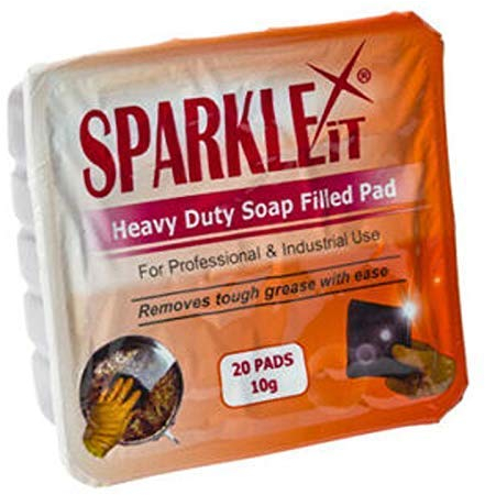 We Can Source It Ltd - Heavy Duty 10g Soap Filled Pads for Commercial and Industrial Use - Pack of 20 Brillo Like Soap Scourer Pads