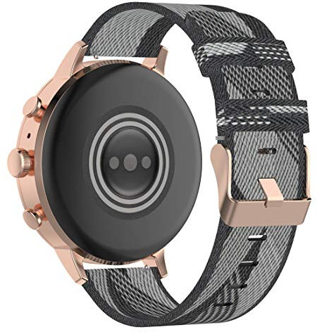 Disscool - Cinturino di ricambio in nylon da 22 mm, per smartwatch Fossil Hybrid HR, Fossil Gen 4 Explorist HR, Fossil Gen 5 Carlyle, Gen 5 Julianna, Gen 5 Garrett, Gen 5 Carlyle HR (grigio)