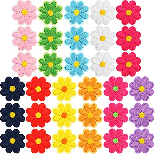 33 Stück Aufnäher mit Blumen, zum Aufbügeln, Reparatur, Stickerei, dekorative Patches, verschiedene Farben, für Kleidung, Kleid, Pflanze, Hut, Jeans