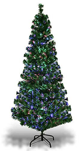 Perfect Holiday Glasfaser-Weihnachtsbaum, 90 Spitzen, Durchmesser 40,6 cm, inkl. Metallständer