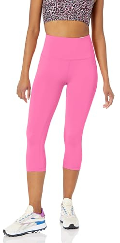 Amazon Essentials Legging de sport 7/8 à taille haute modelant (existe en grandes tailles) Femme, Rose Vif, XXL