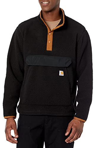 Carhartt RELAXED FIT FLEECE PULLOVER, Giacca in Pile, Uomo, Black, L