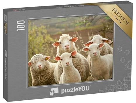 puzzleYOU: Puzzle 100 Teile „Neugierige Schafe“ – aus der Puzzle-Kollektion Schafe & Lämmer