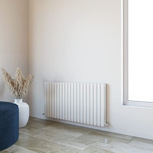Oval Column Radiator 600x1180mm Horizontal Design Double Central Heating White Rad