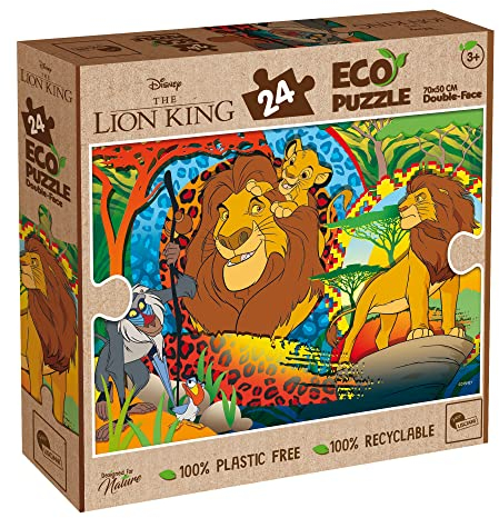 Lisciani – DISNEY Eco Puzzle DF Lion King 24 Teile – 91843 – 100 % recycelbar – 100 % plastikfrei – umweltfreundlich – echte Tinte (kobaltfrei) – nur ungestrichenes Papier