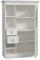 Newroom Vitrine Pinie Weiß Vitrinenschrank Landhaus Modern - 101,9x157,7x45 cm (BxHxT) - Glasvitrine Standvitrine Glasschrank - [Tambika.Two] Wohnzimmer Wohnstube