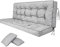 Bjird Cojin para Banco - Cojines Blandos de Asiento y Respaldo para Tumbonas, Bancos de Jardín, Columpios de Patio, Suelo - Impermeables con Diseño Acolchado y Correas - 140 cm - Ceniza